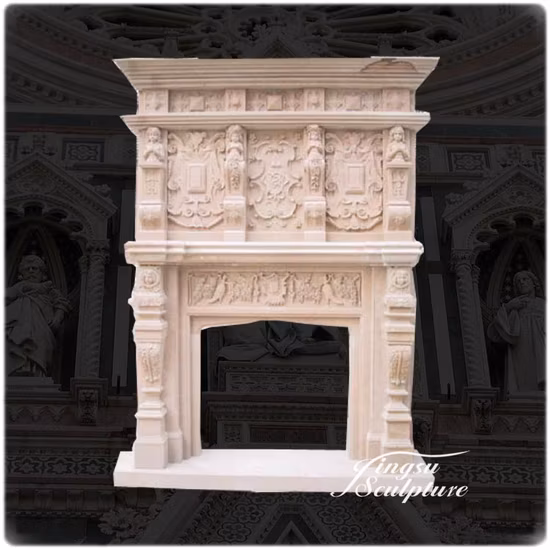 Maßgeschneiderte große Marmor-Kaminsimse für die Villa